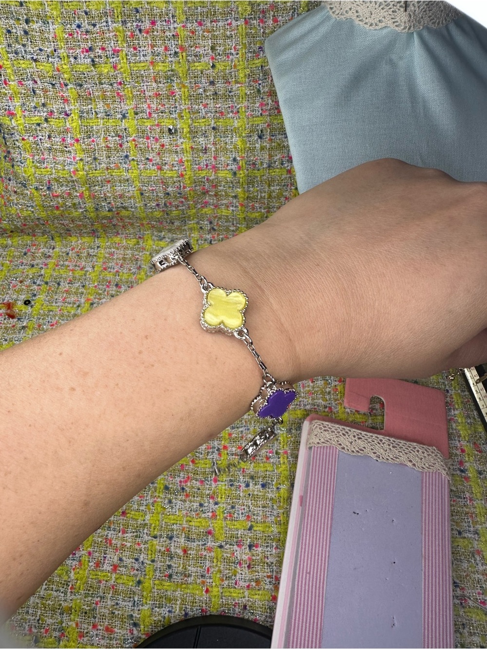 Multicolor Clover Link Bracelet - Women Jewelry